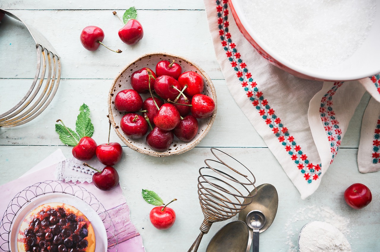 Image - cherry fruit kitchen utensils bake