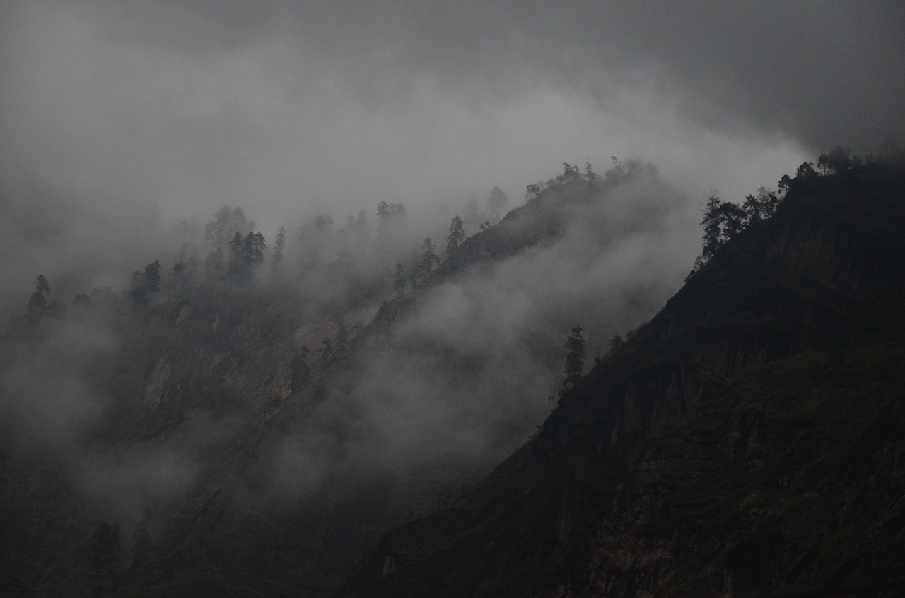 Image - dark mountain highland cloud sky