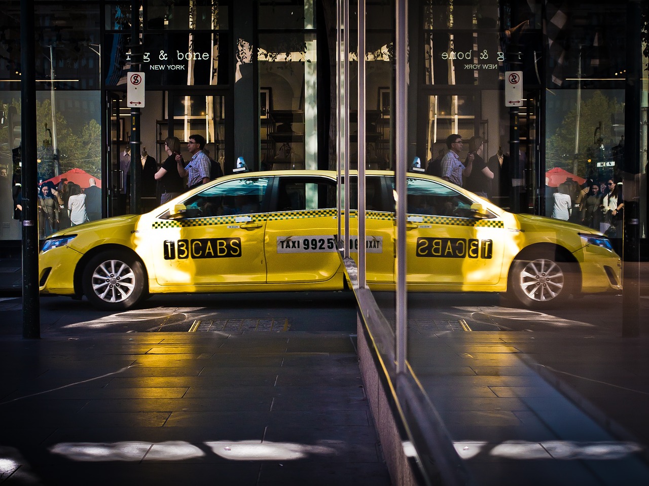 Image - yellow taxi car vehicle