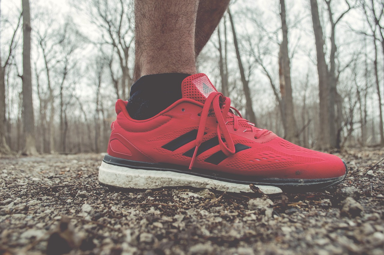 Image - red sneakers running shoes footwear