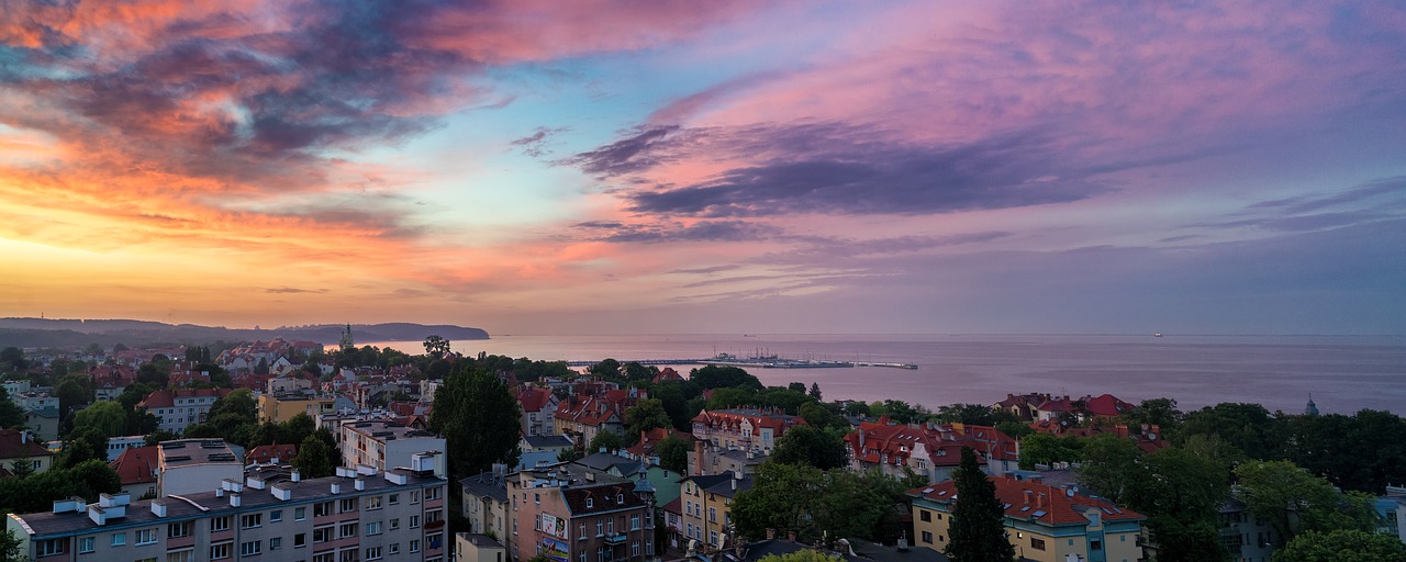 Image - sunset sopot background molo city