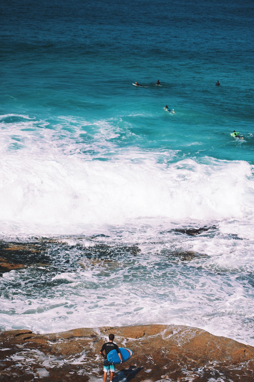 Image - blue water sea ocean people