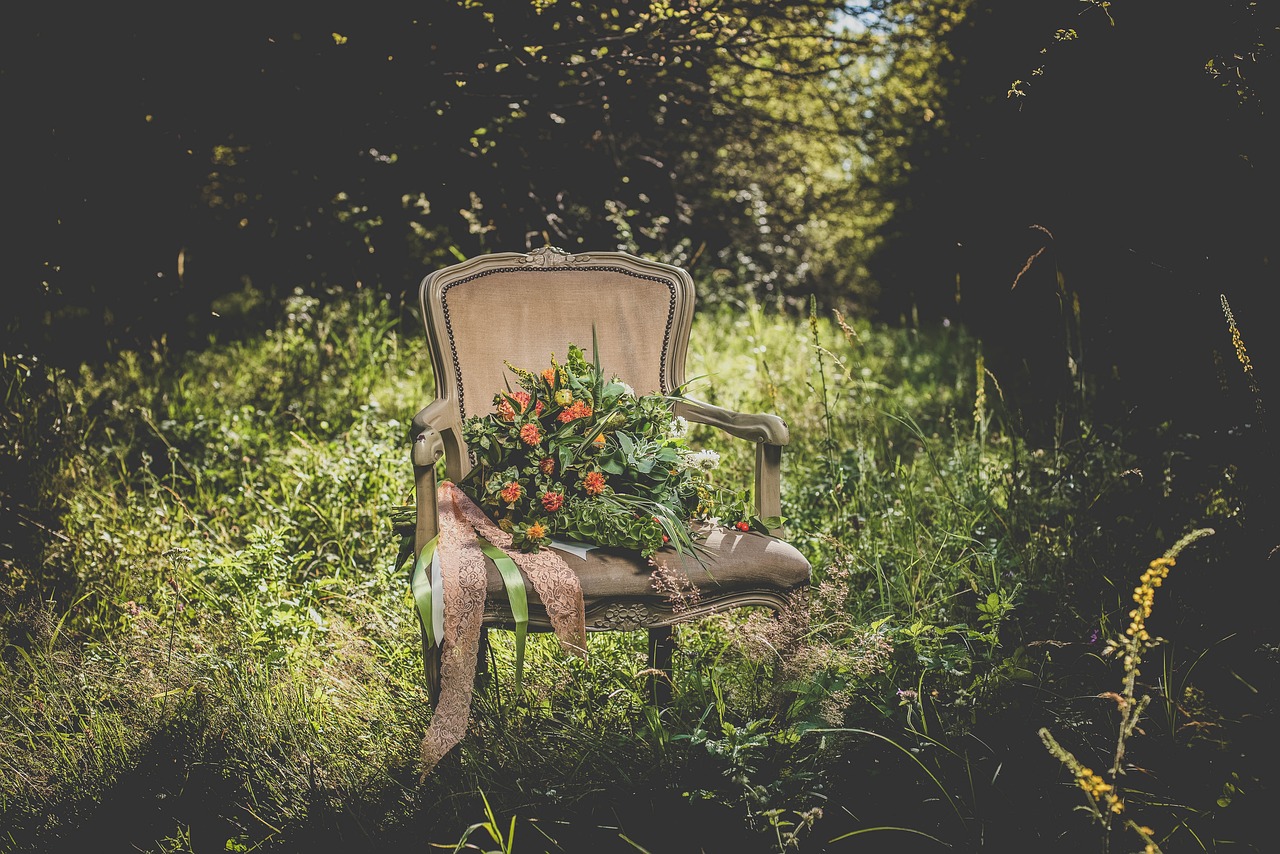 Image - flowers chairs plants nature