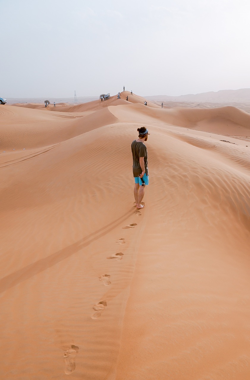 Image - people man walking desert highland