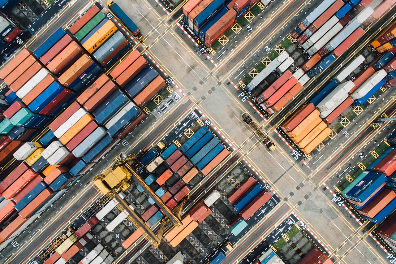 Image - container van aerial view block