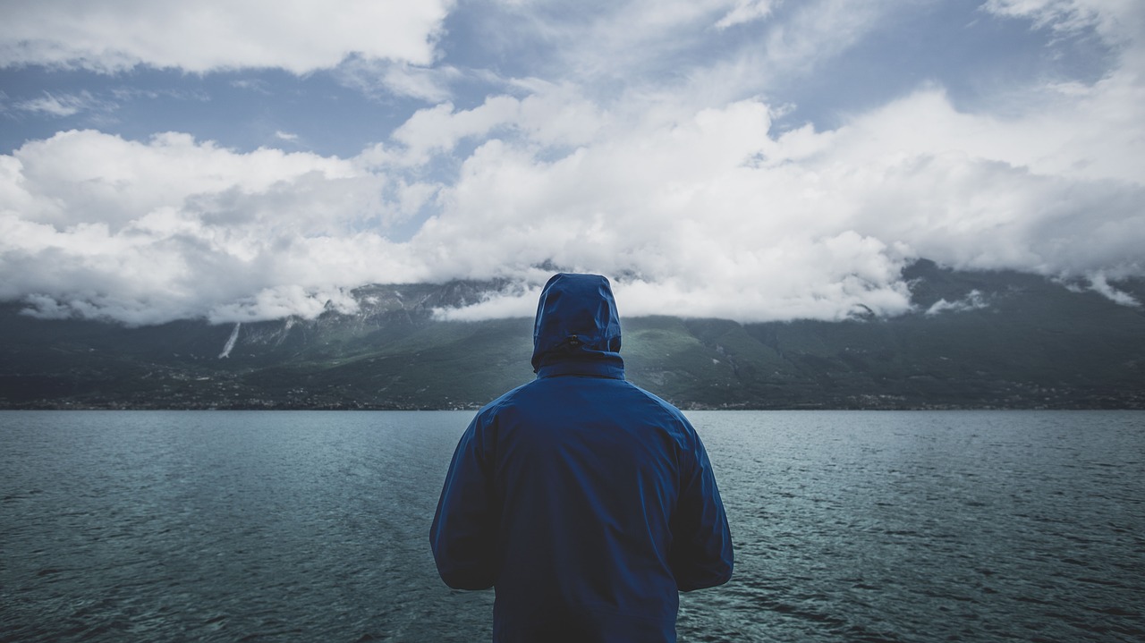 Image - sea ocean water dark mountain
