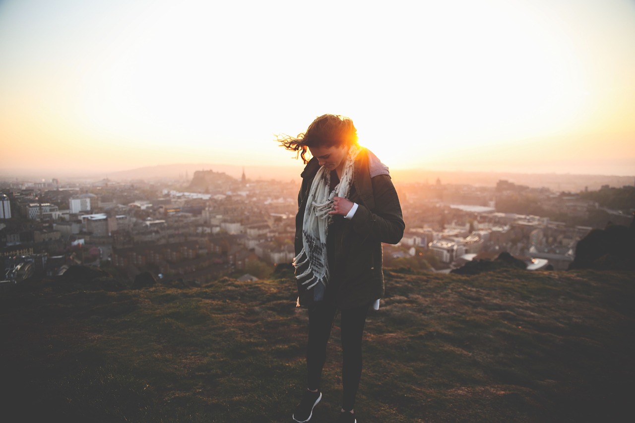 Image - people woman alone sunset sunlight