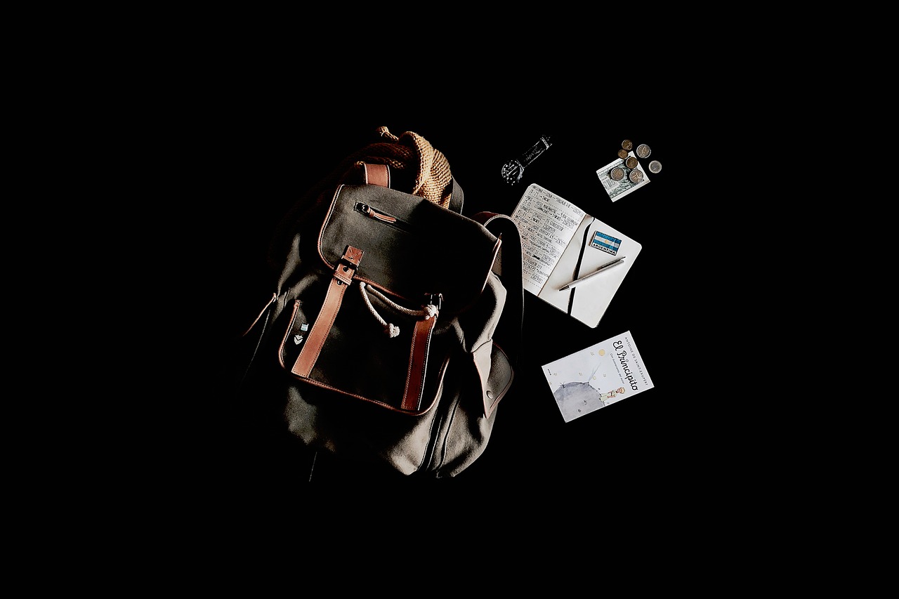 Image - travel bag backpack notebook book