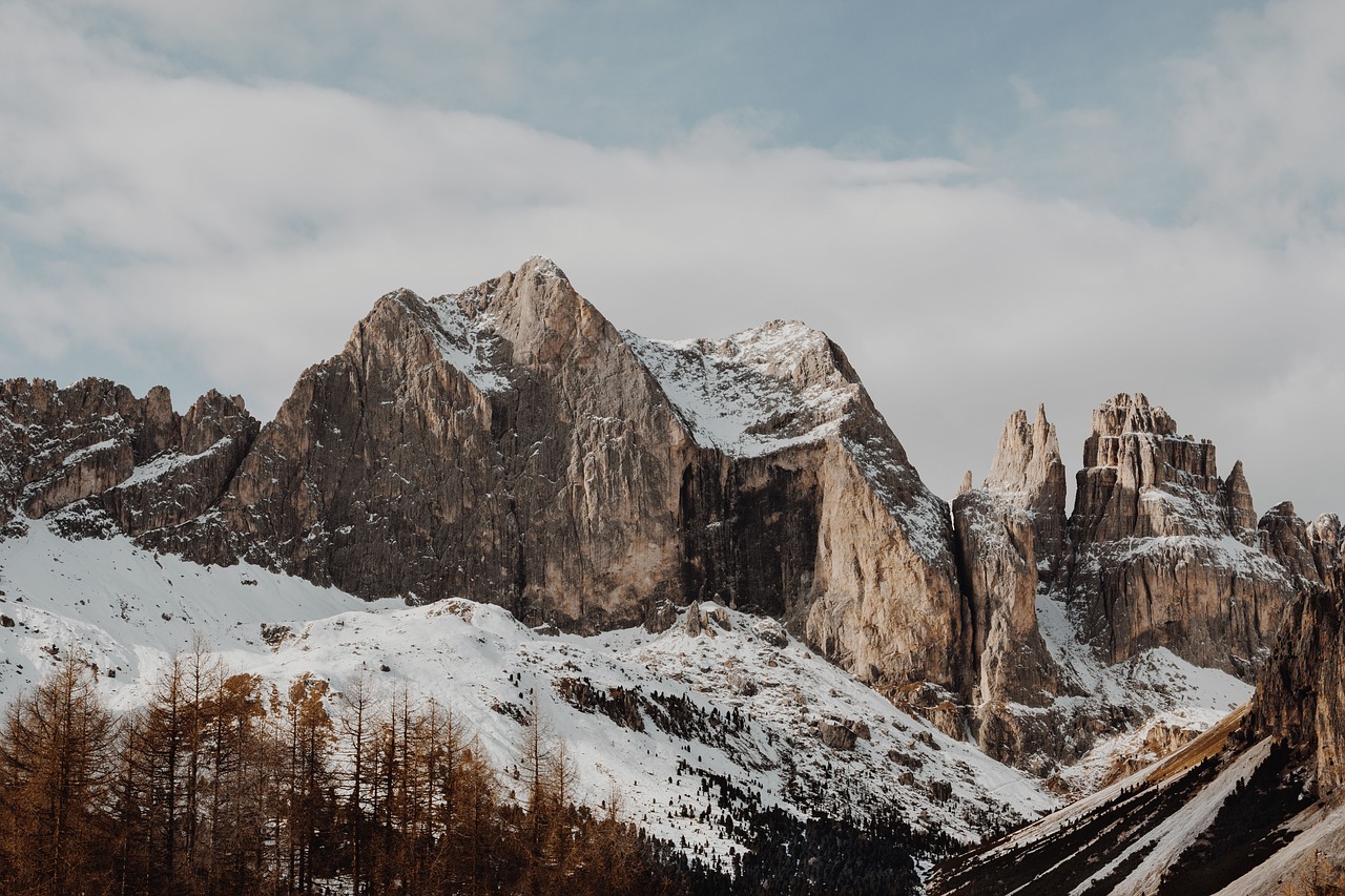 Image - snow winter cliff rocks mountains