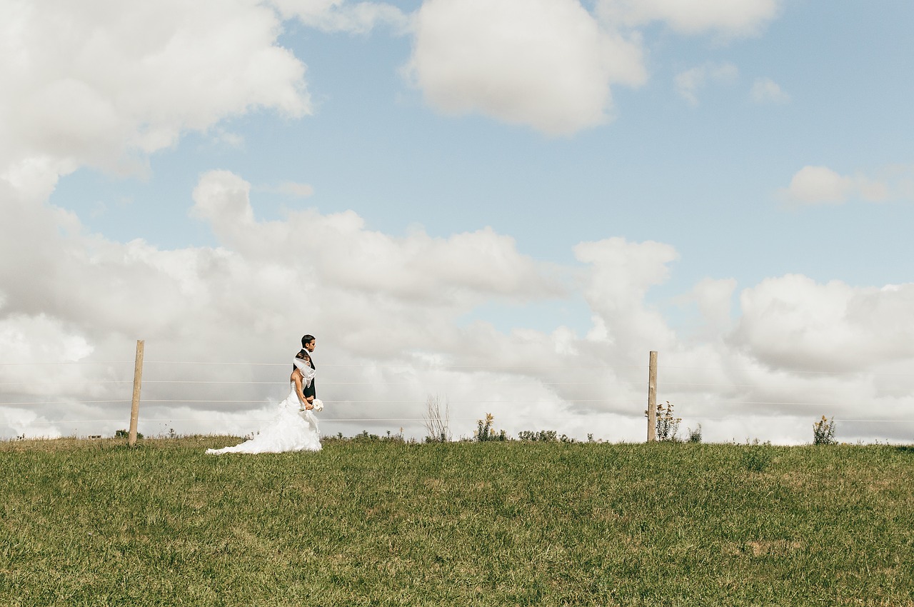 Image - green grass highland clouds sky