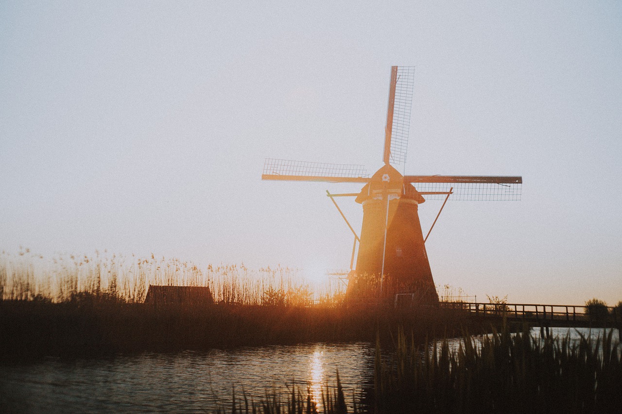 Image - houses windmill park netherland