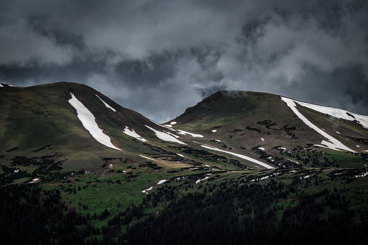 Image - mountain highland cloudy sky green