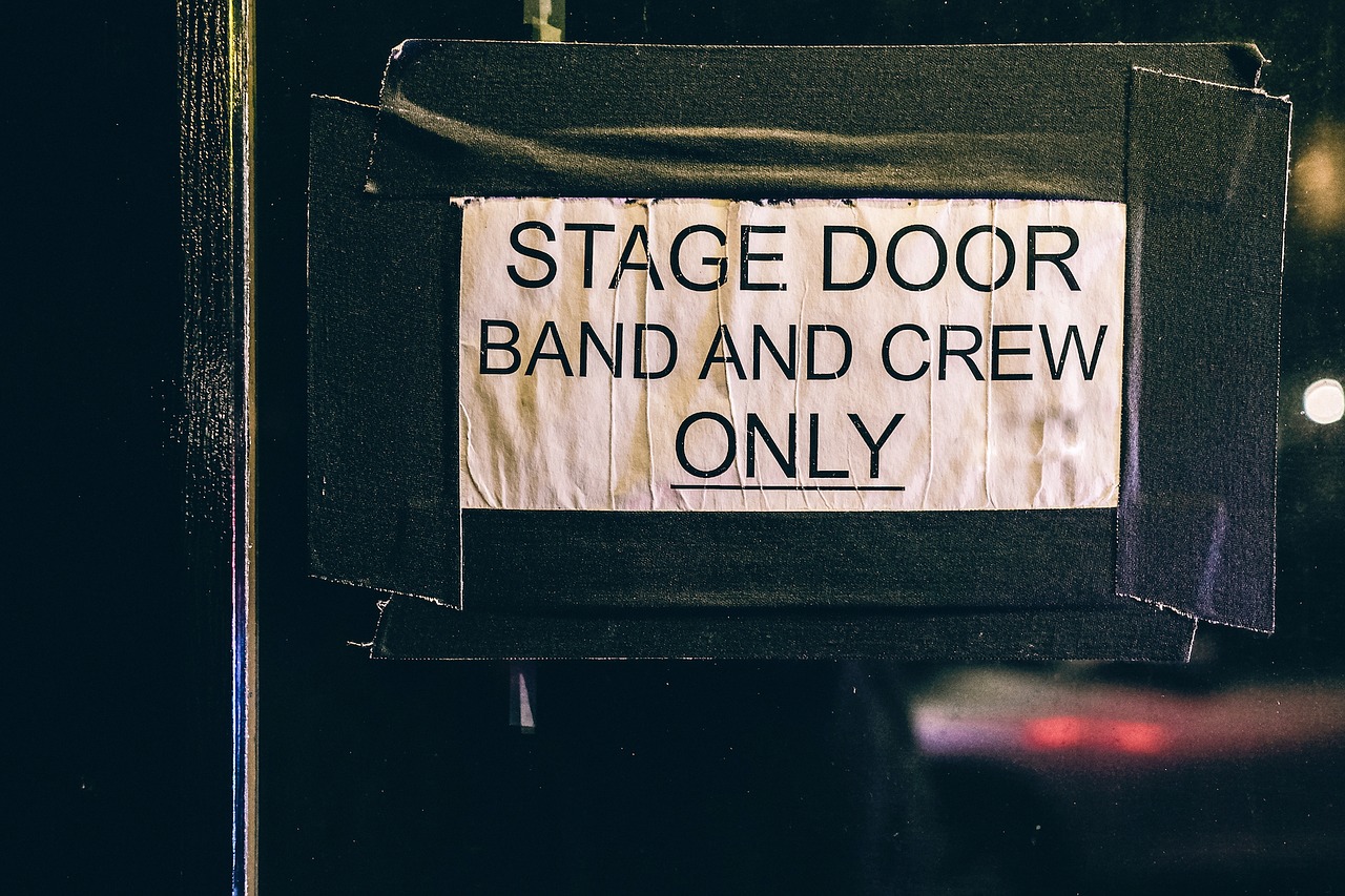 Image - sign paper stick stage band