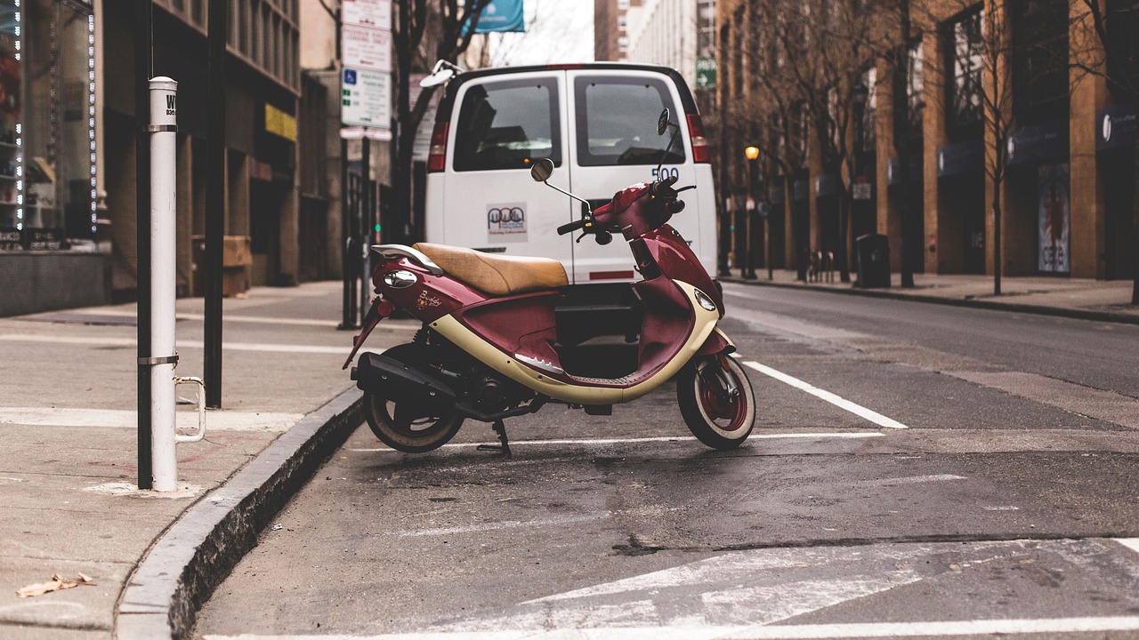 Image - city urban street motorcycle cars