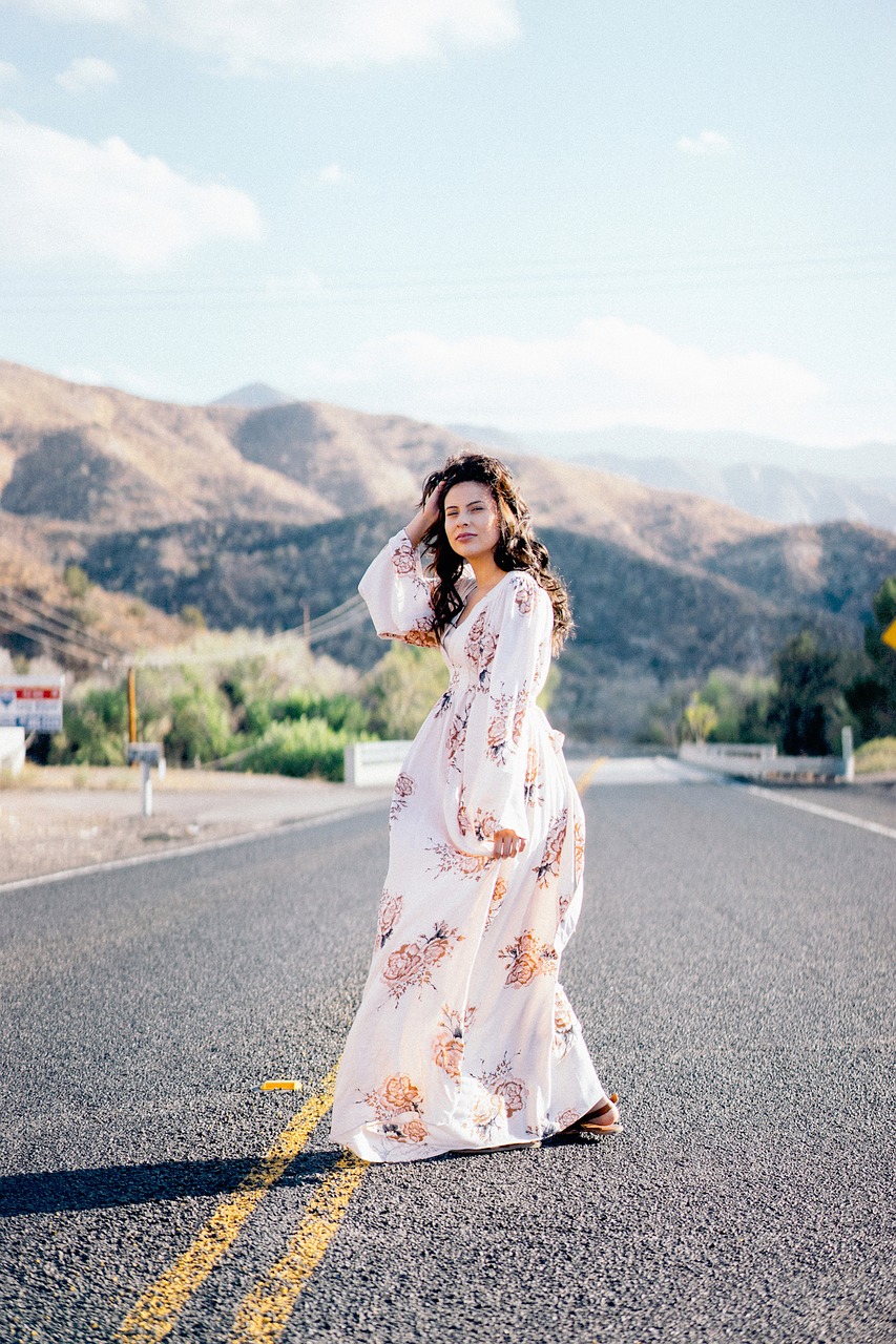 Image - nature mountains road people girl