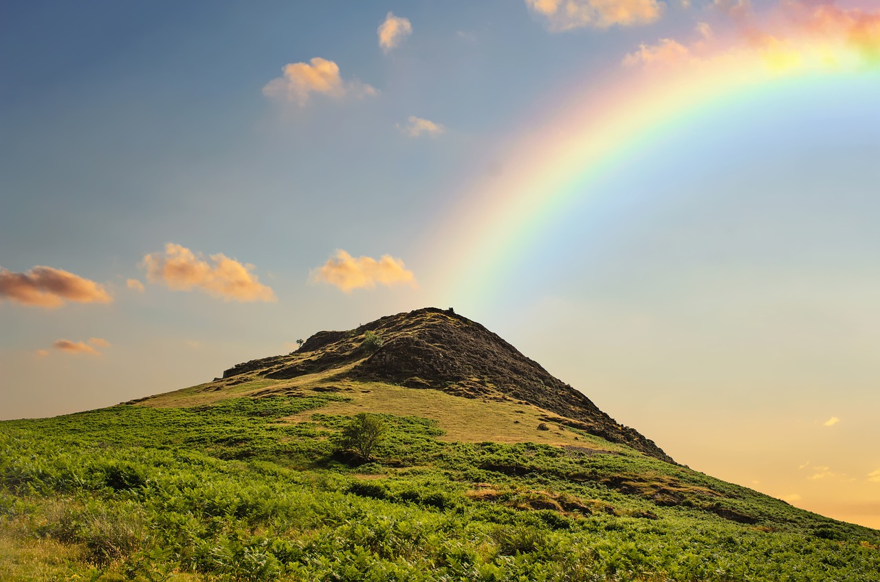 Image - rainbow landscape sky scenic