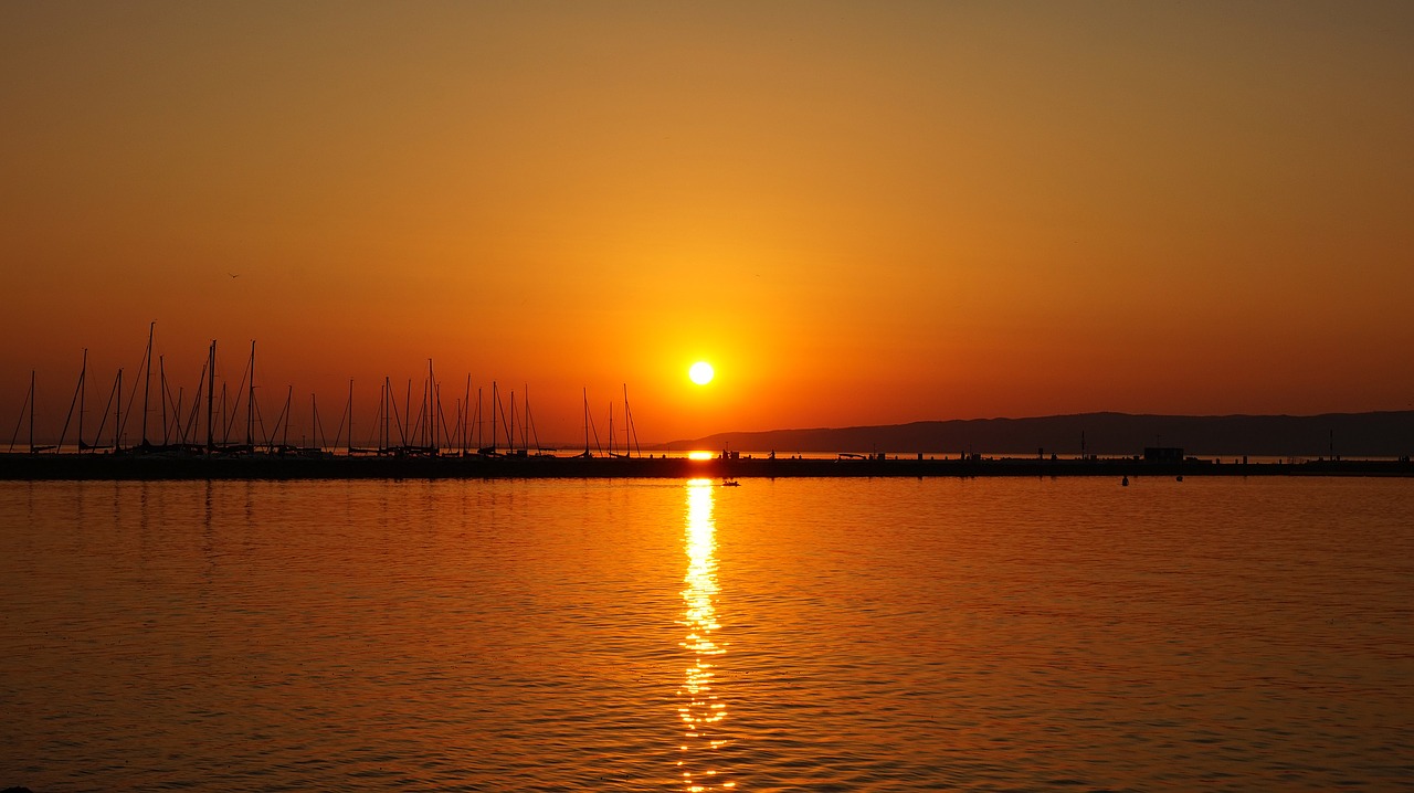 Image - sunset lake balaton balaton hungary