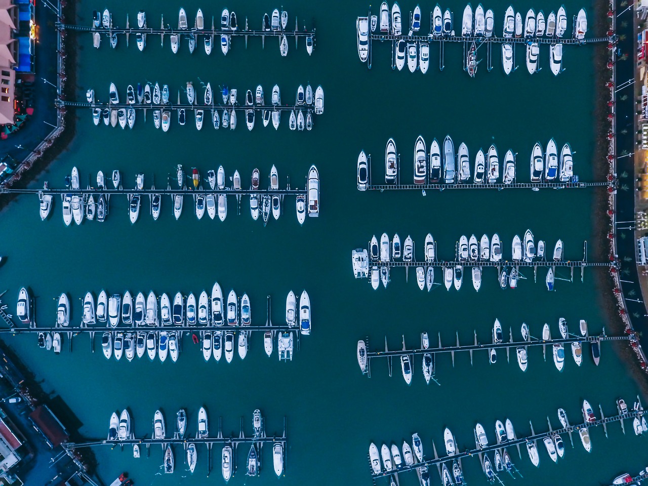 Image - top view aerial boat water river