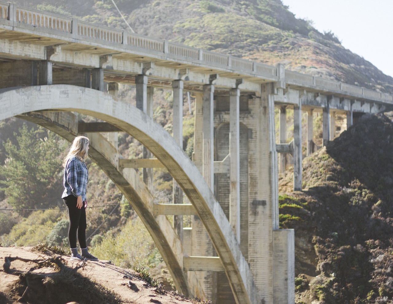 Image - people woman infrastructure bridge