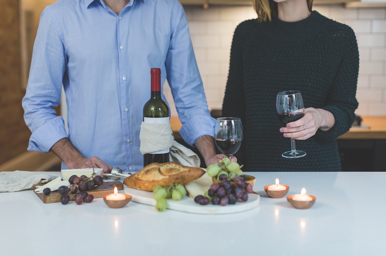 Image - people man woman glass wine