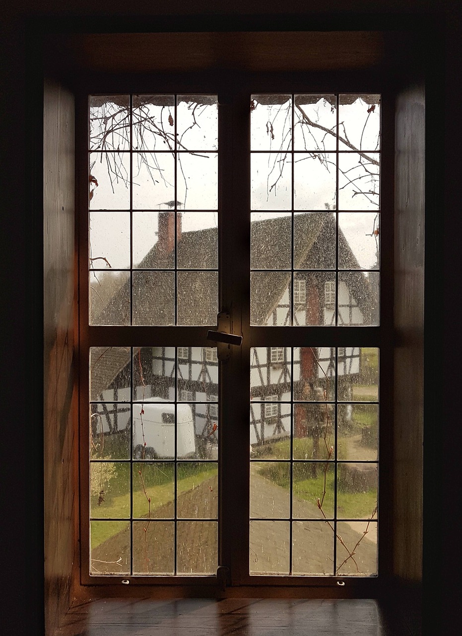 Image - window glass frame outside house