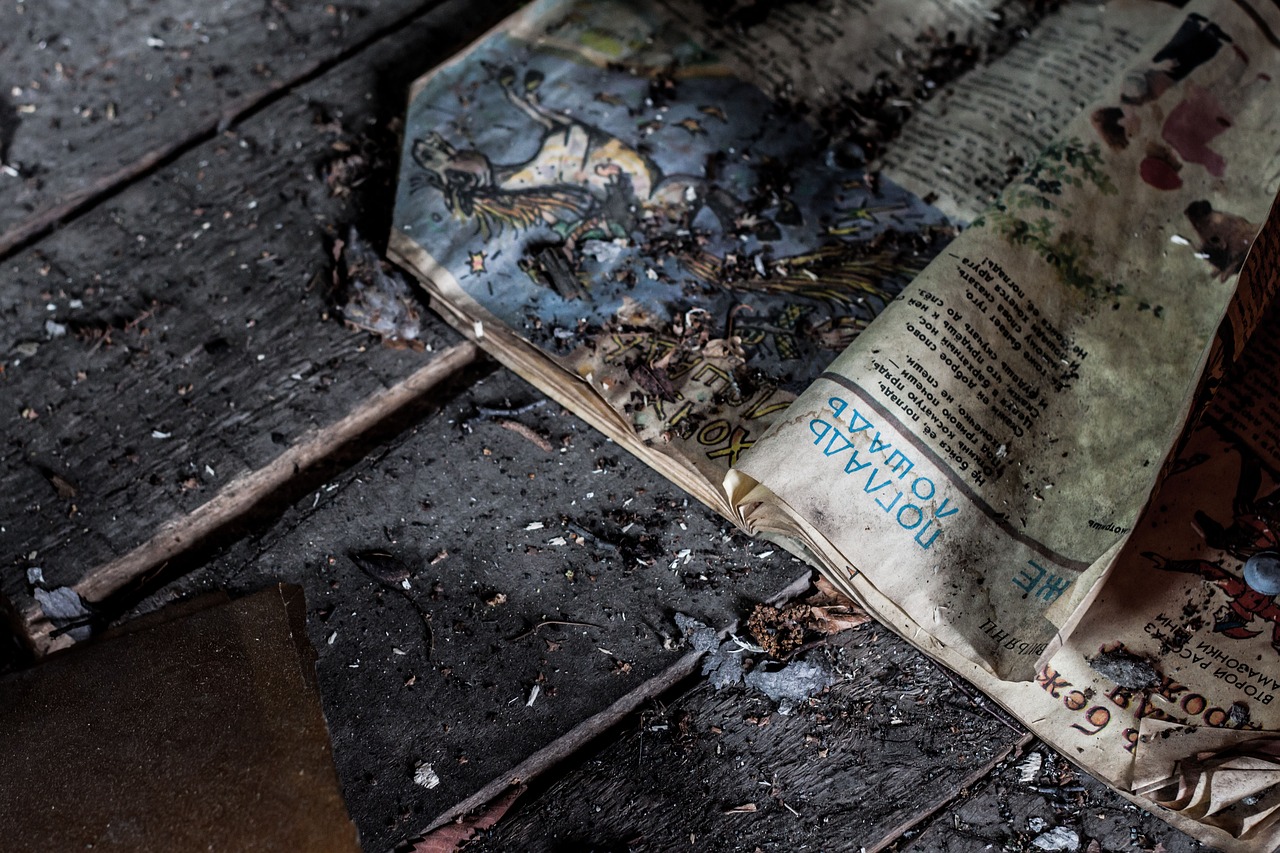 Image - wooden floor old book read