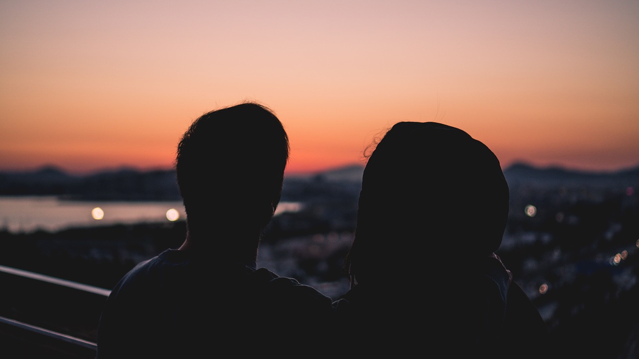 Image - people girl guy couple silhouette