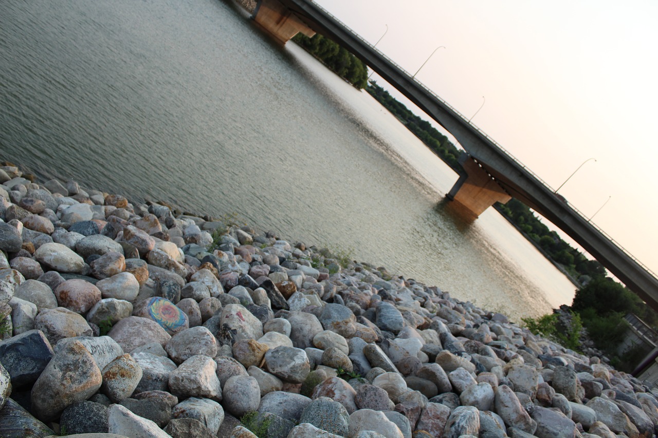 Image - sunset river side bridges