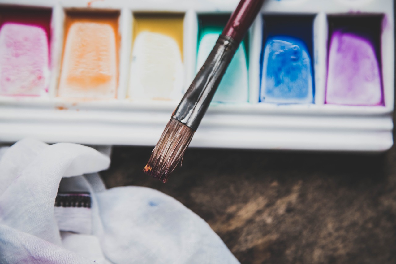 Image - colour vibrant bright paint brush