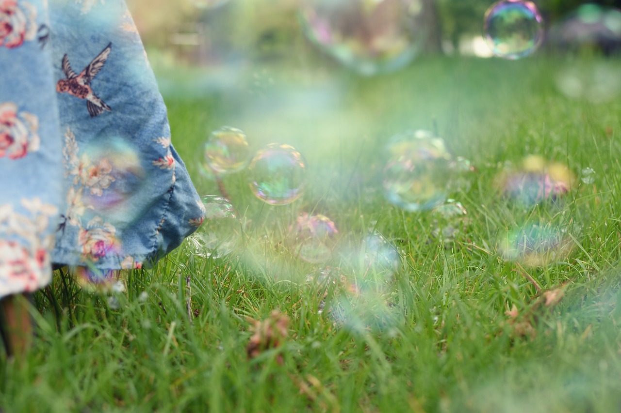 Image - soap bubble meadow slightly