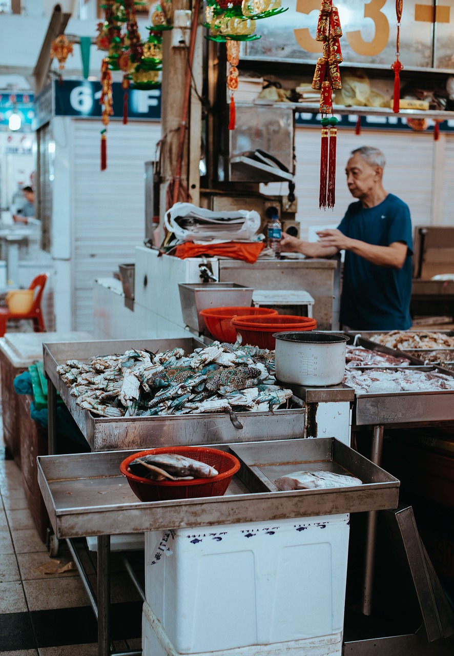 Image - people old elderly man vendor wet