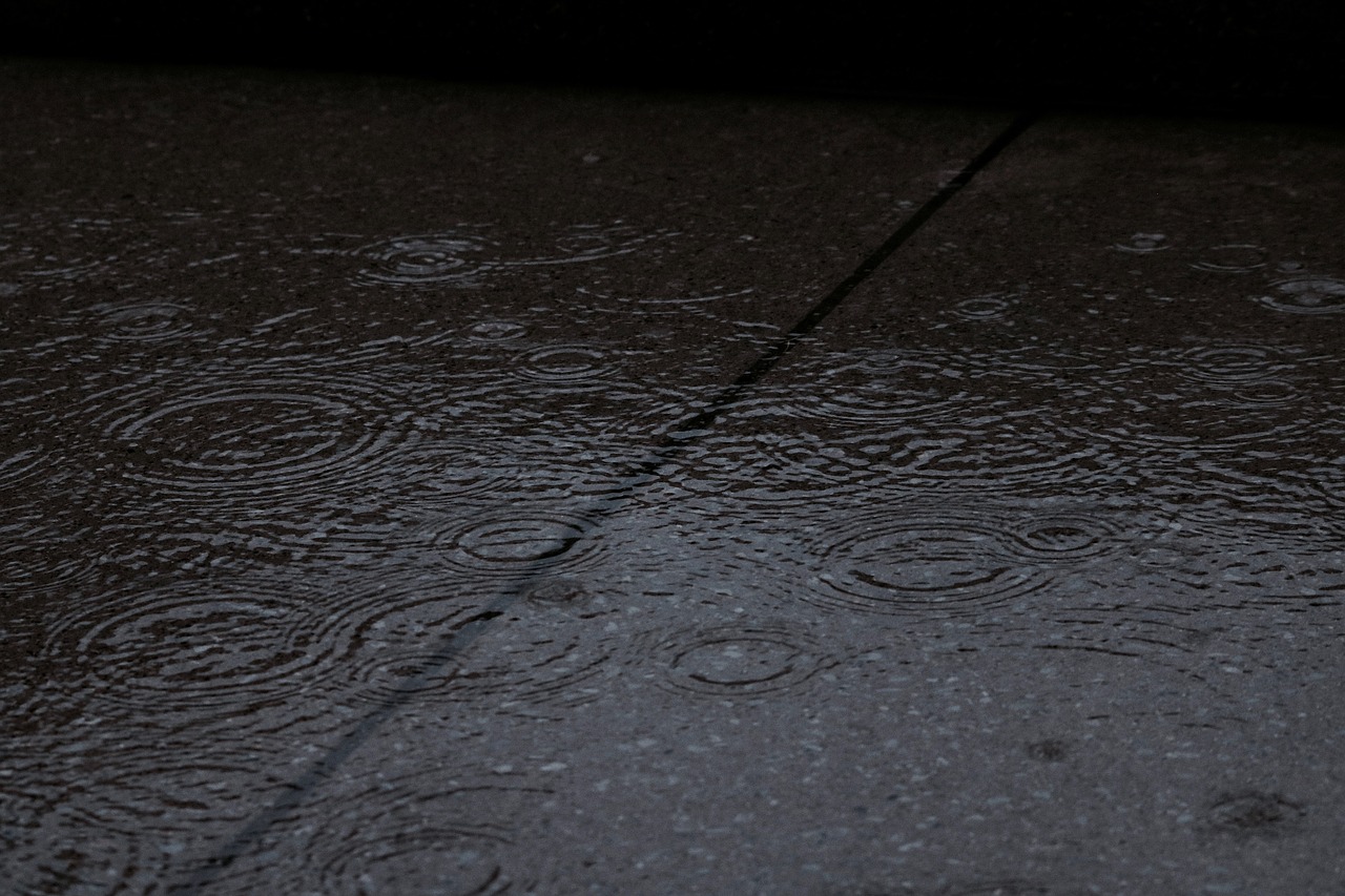 Image - road street water drops wet