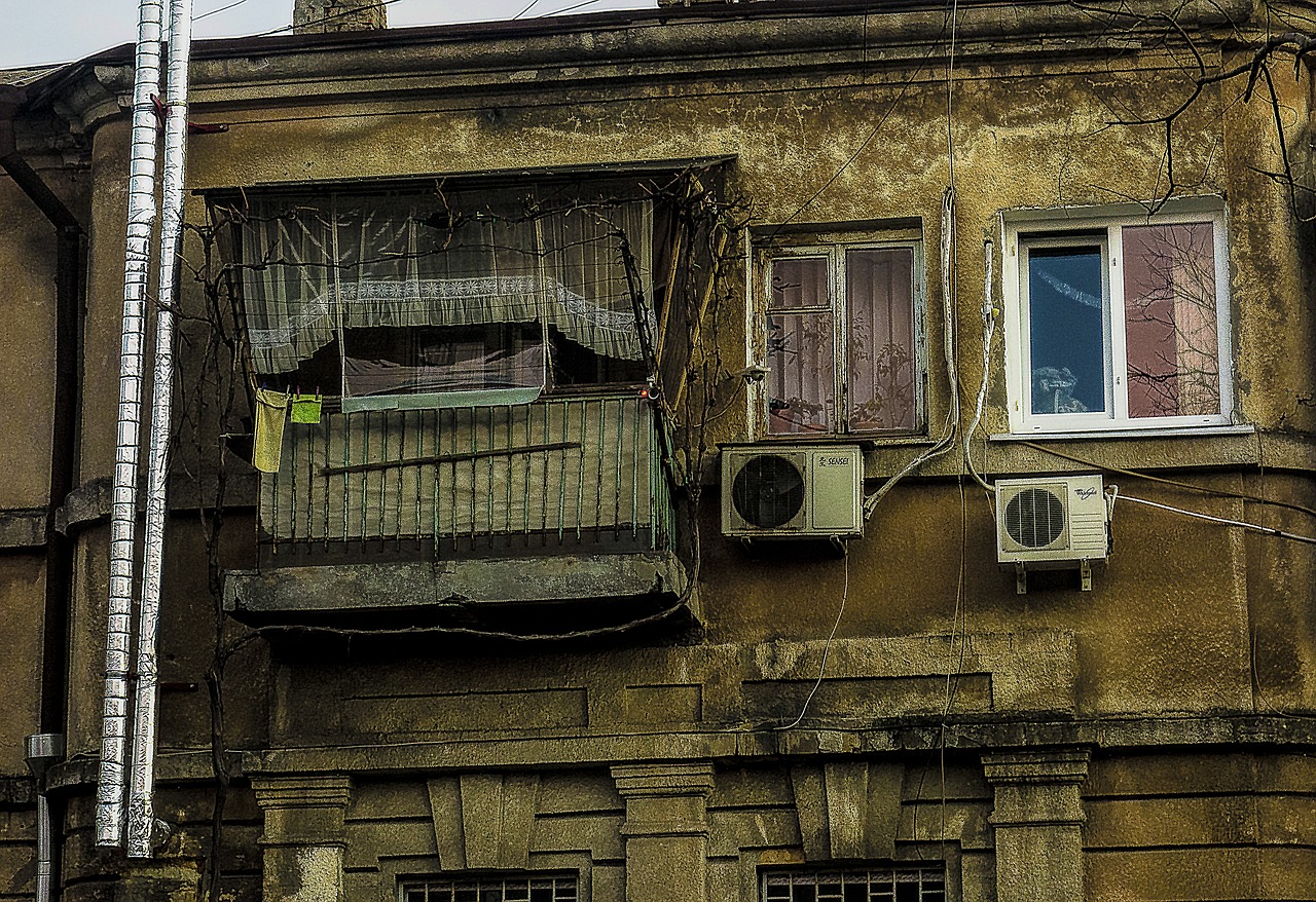 Image - balcony window house wall pipe