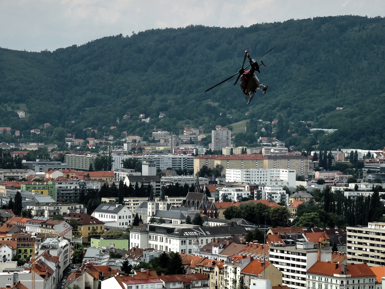 Image - graz helicopter city roofs
