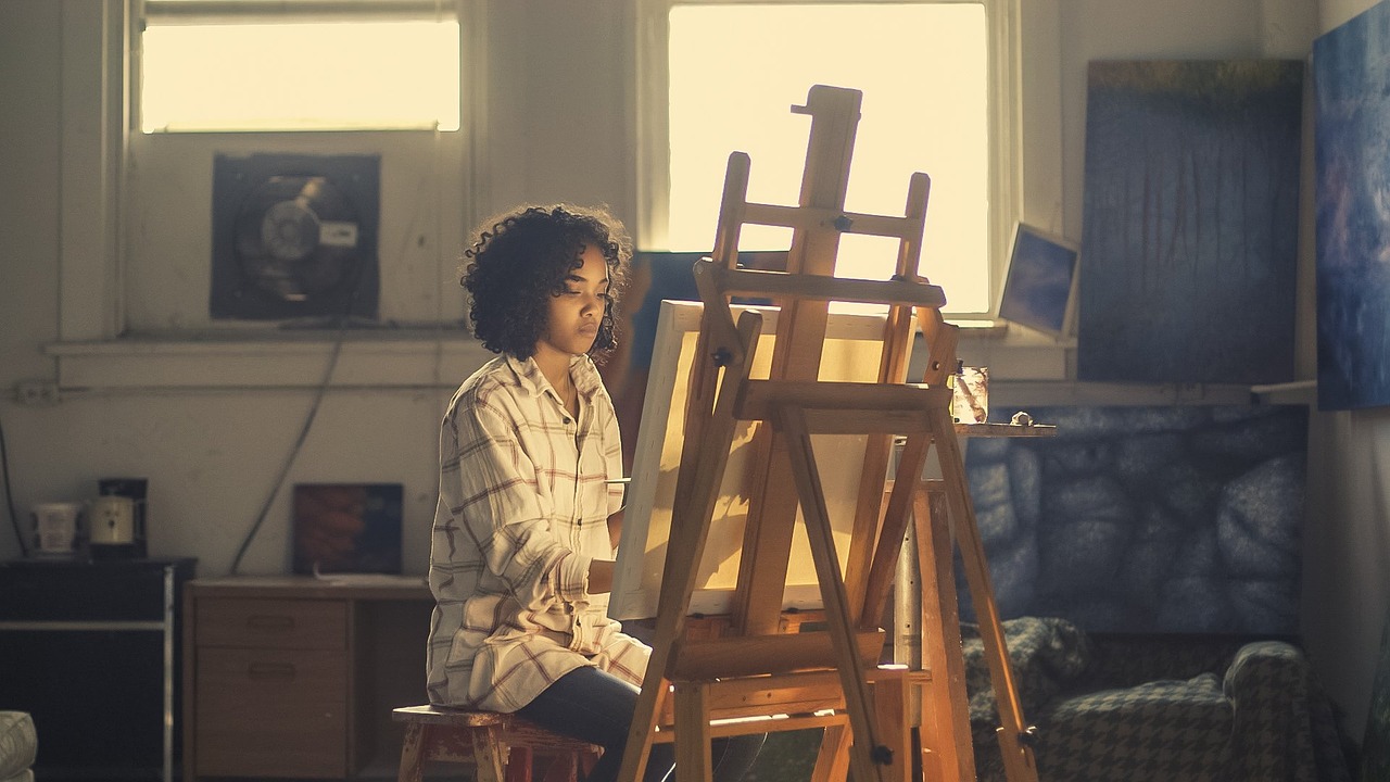 Image - artist painter easel canvas