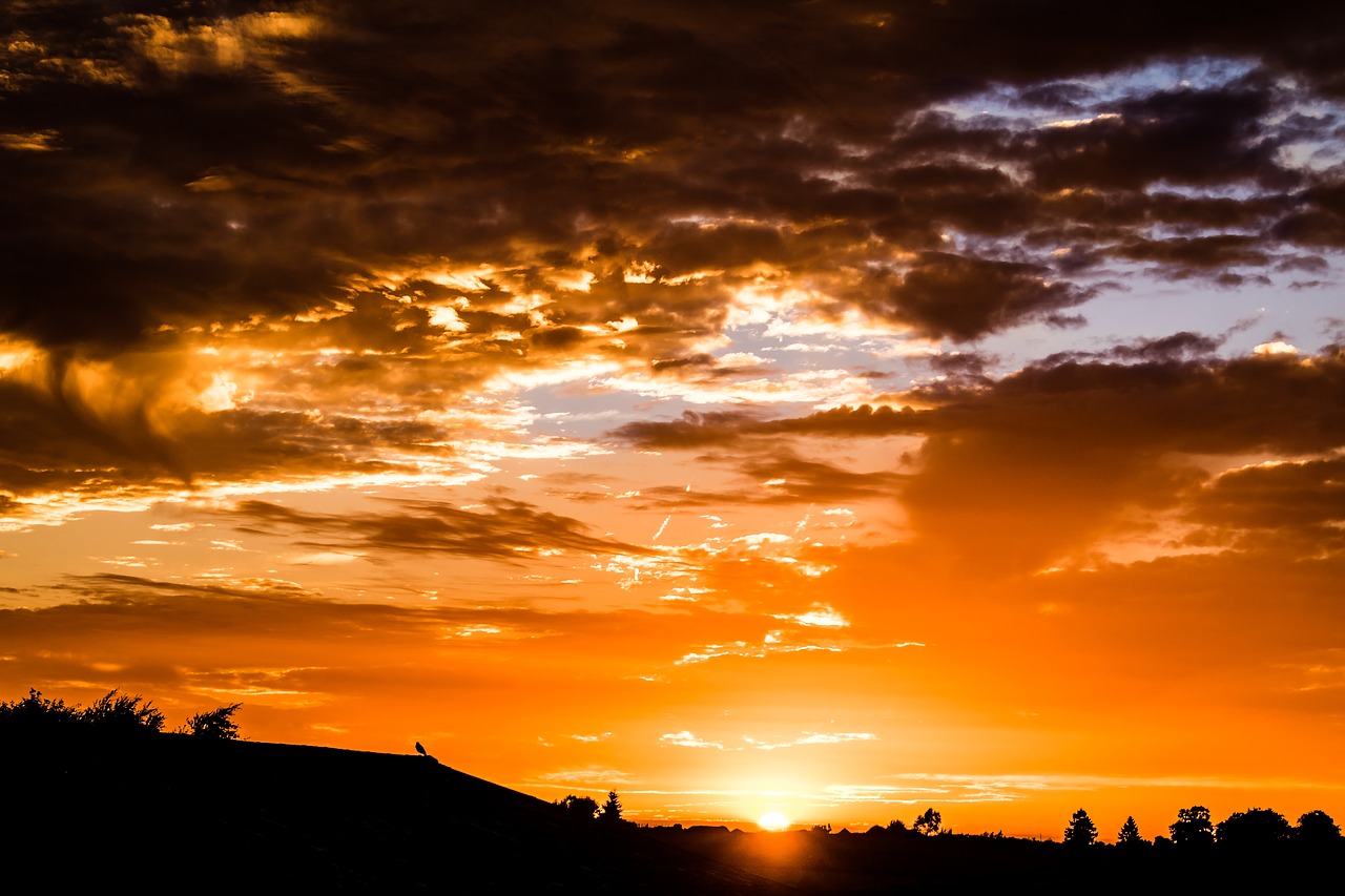 Image - sunset setting sun evening sky sky