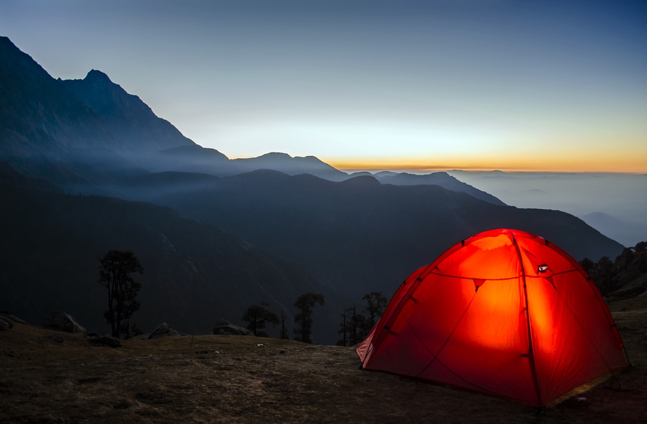 Image - camping travel sunrise adventure