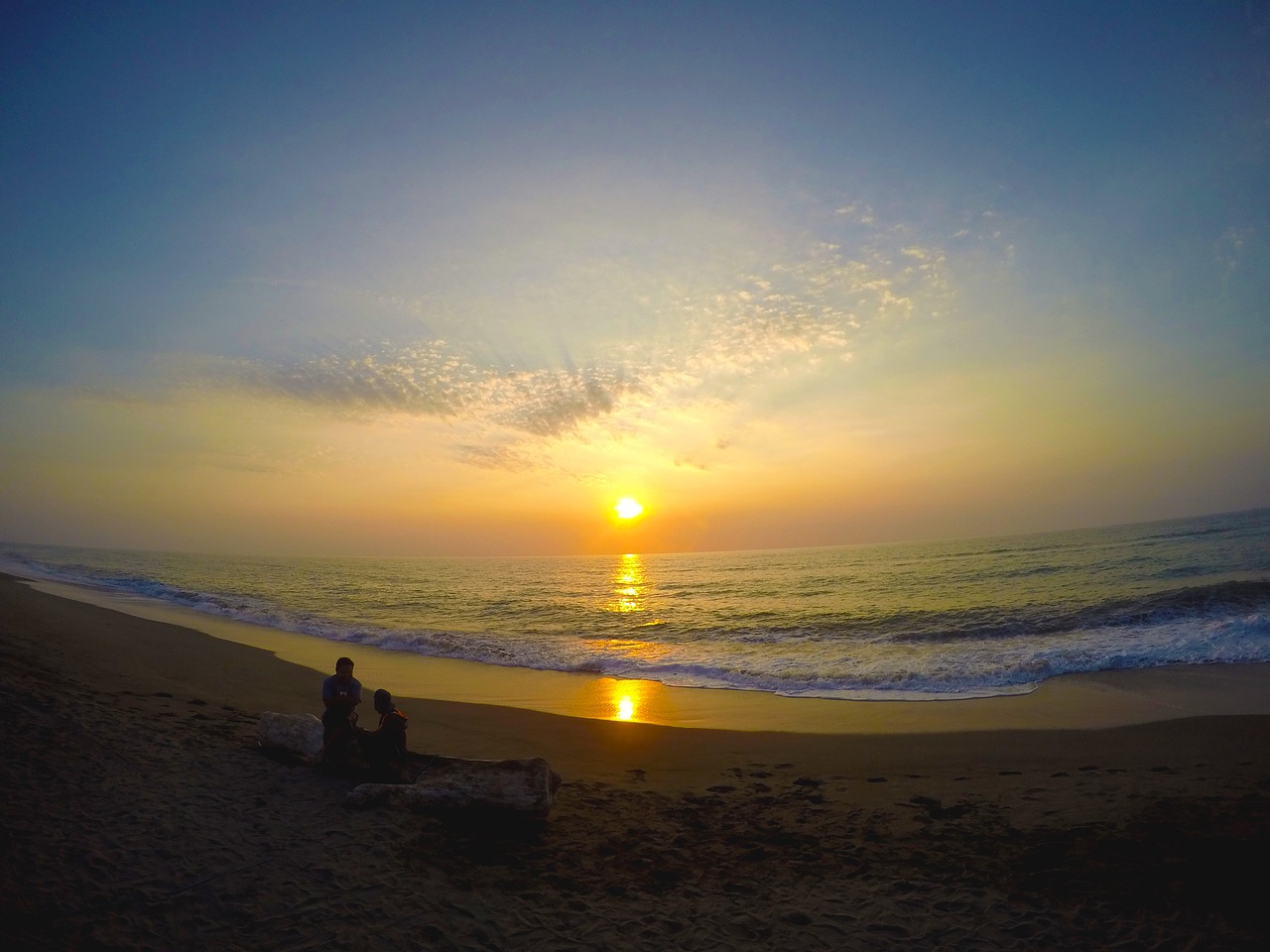 Image - sunset sunrise beach sea ocean