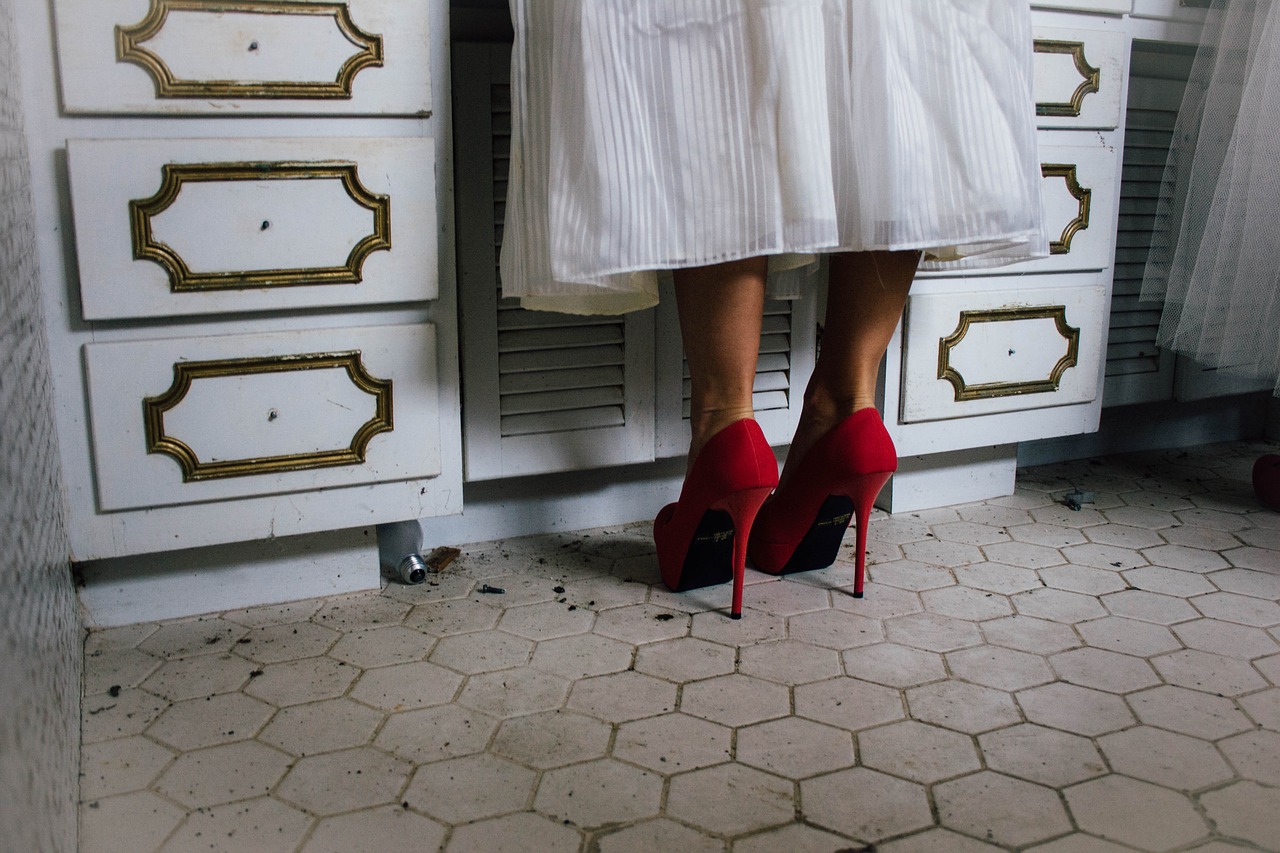 Image - people woman heels white dress