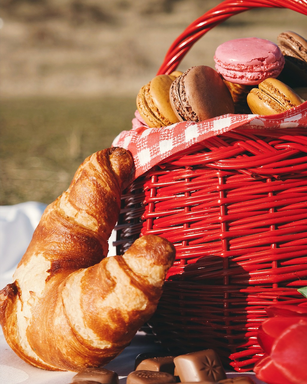 Image - picnic food bread dough basket