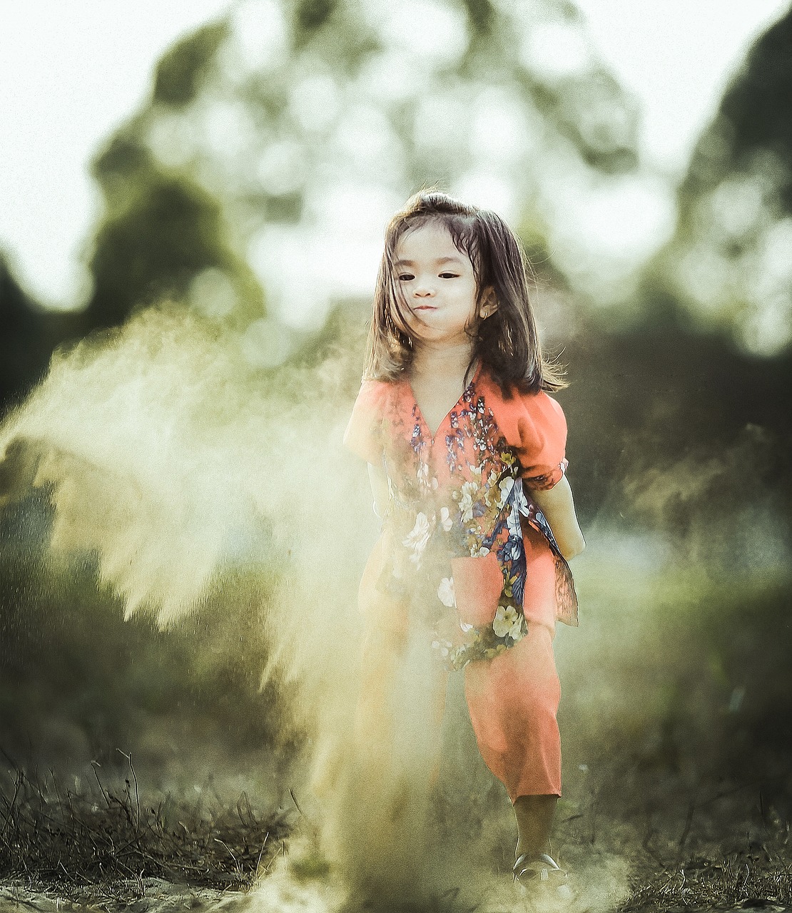 Image - people girl child kid alone grass