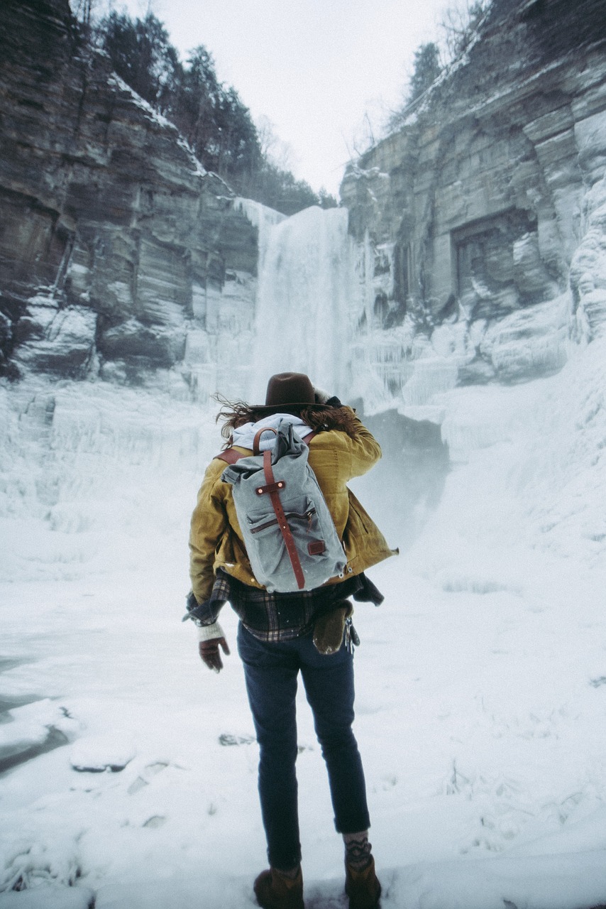 Image - waterfall iceberg snow winter