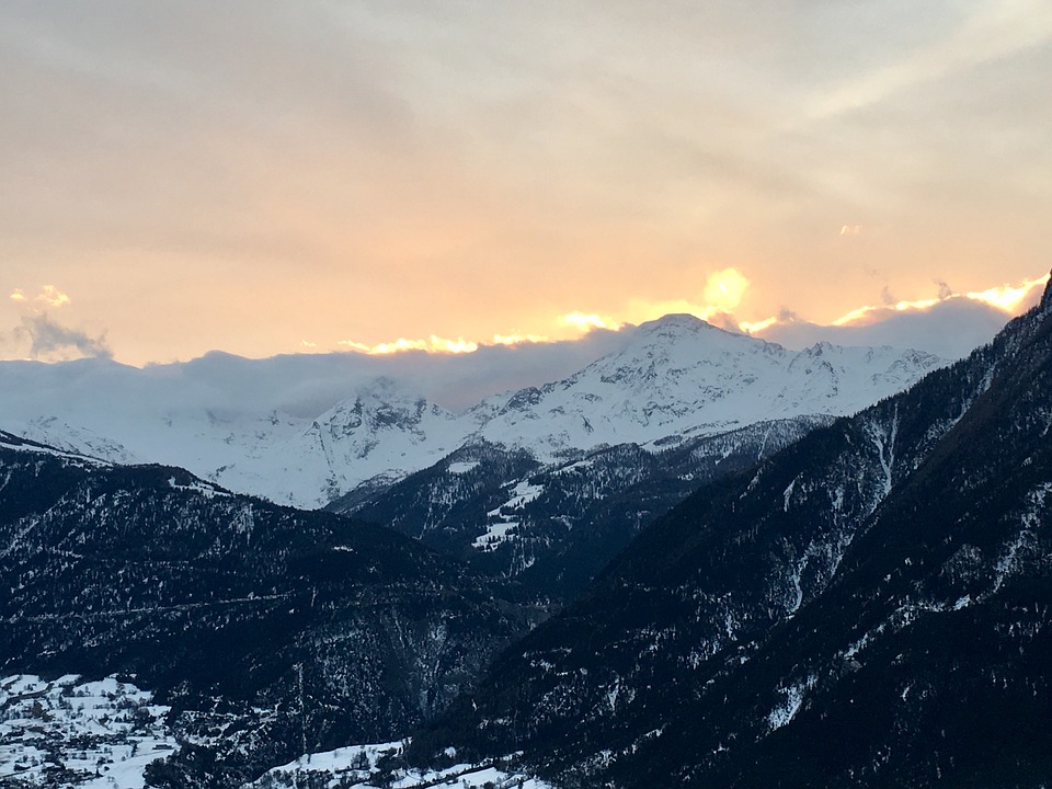 Image - sky mountains clouds alpine nature