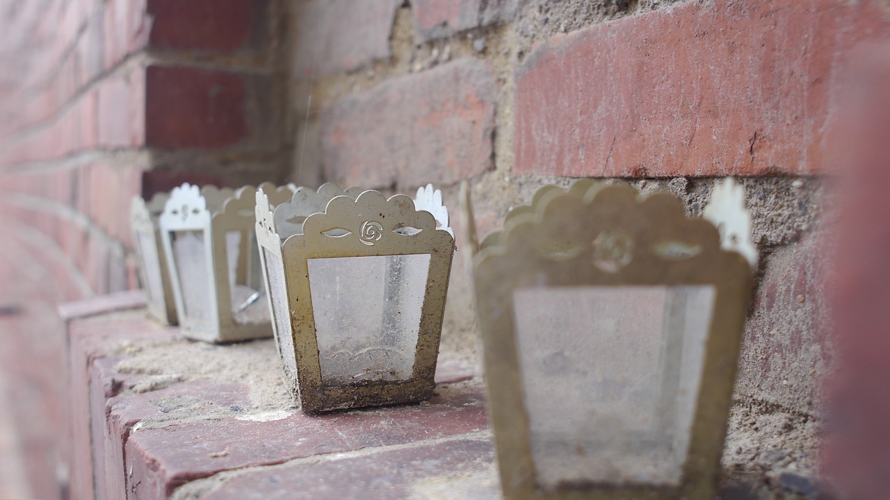 Image - candle brick old home window red