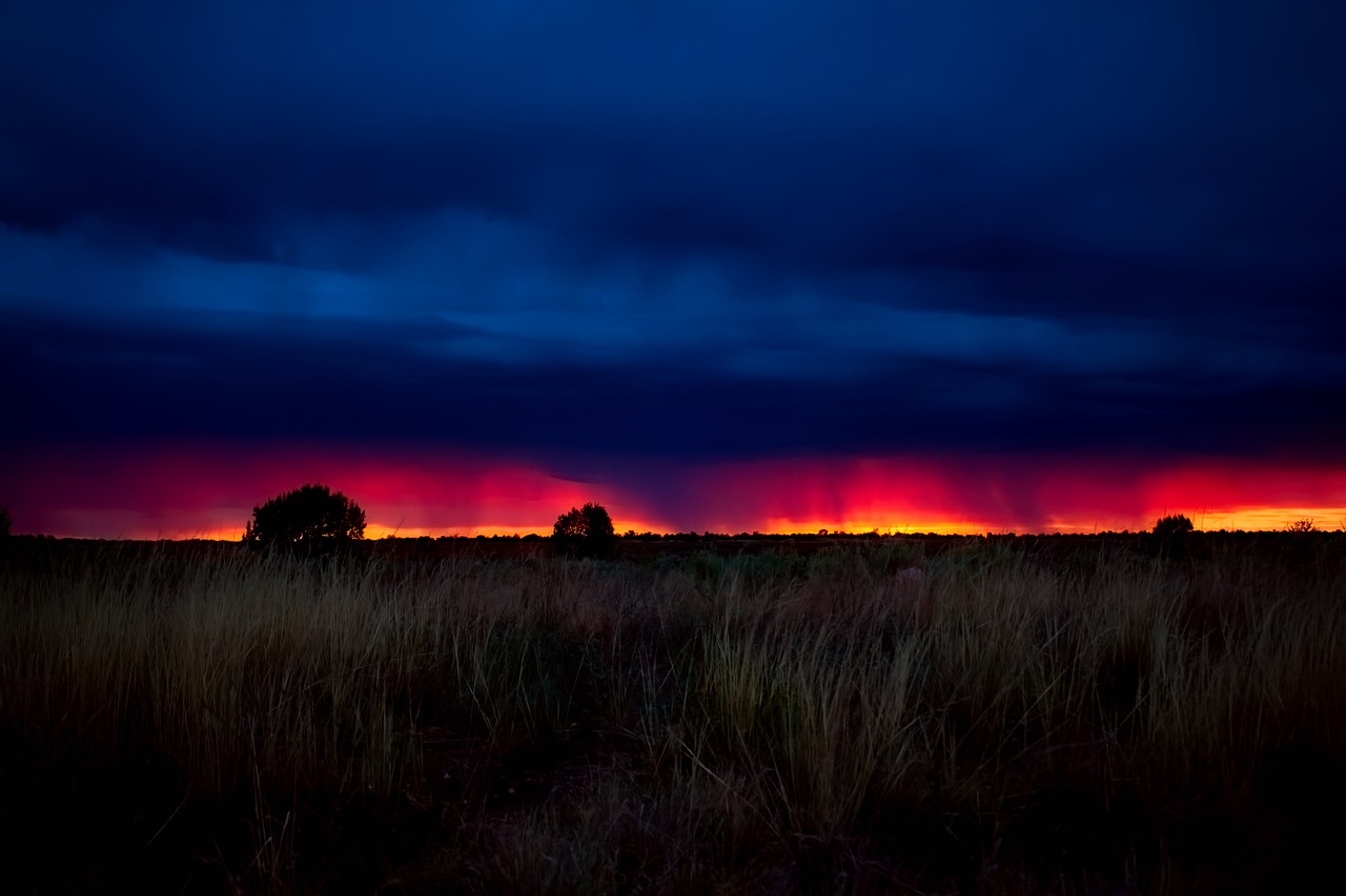Image - storm rain sunset dusk landscape