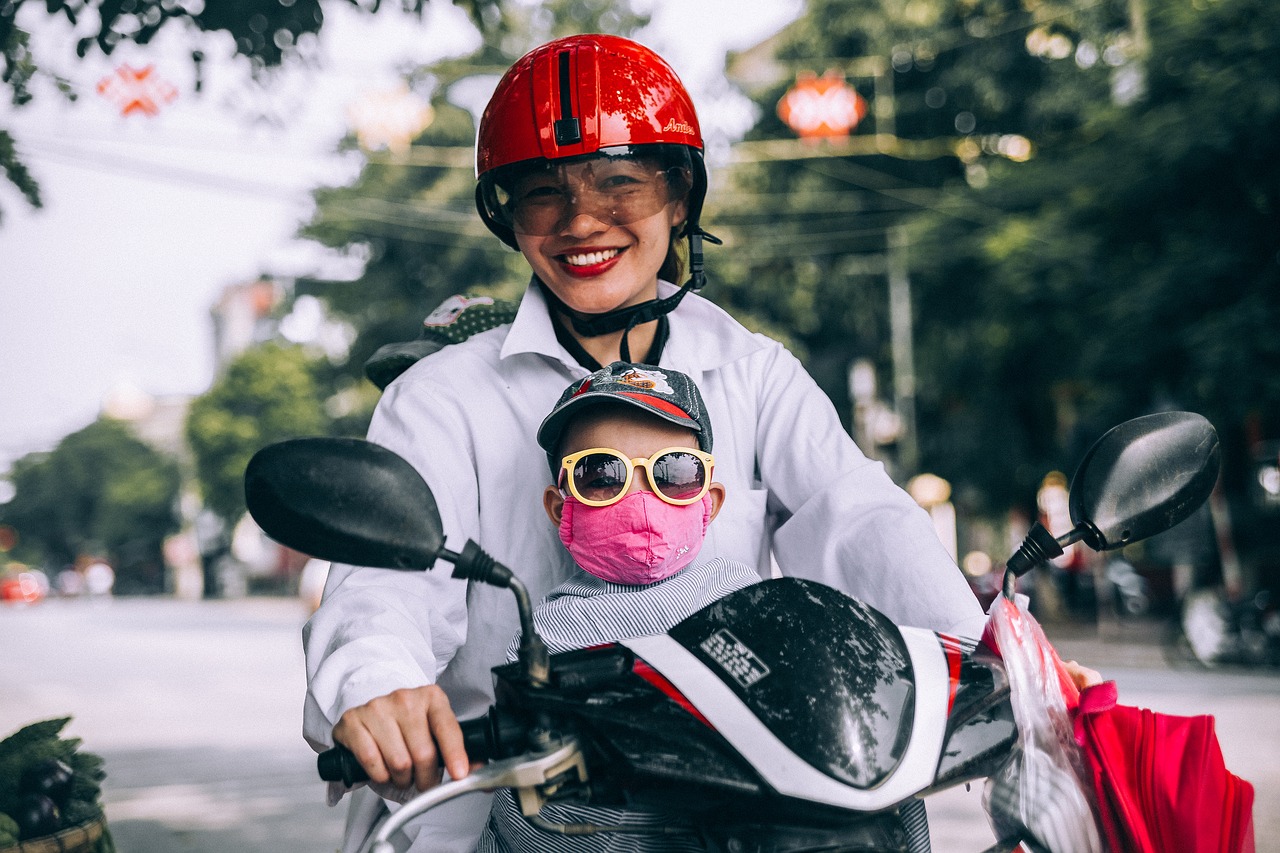 Image - mother son riding motorcycle