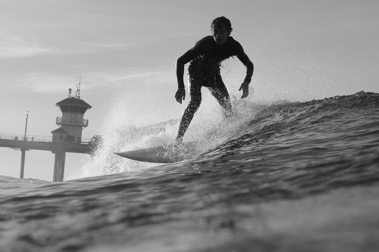 Image - black and white guy man surfing