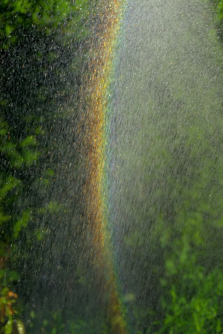 Image - rainbow water spray water splashes