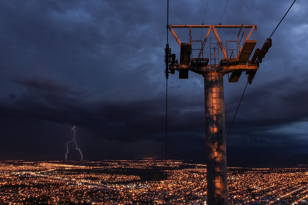 Image - dark night city lights building