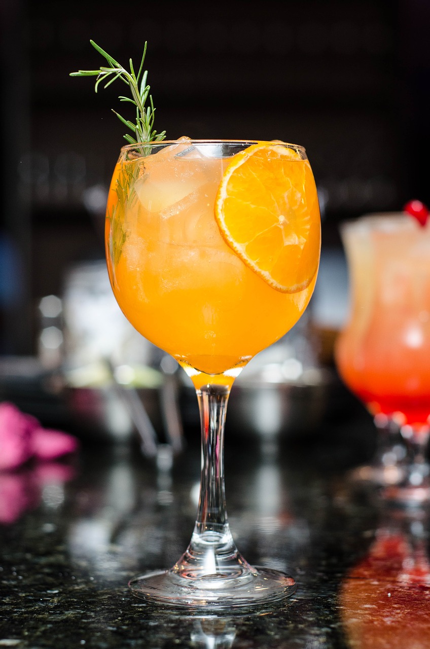 Image - wine glass bar orange beverages